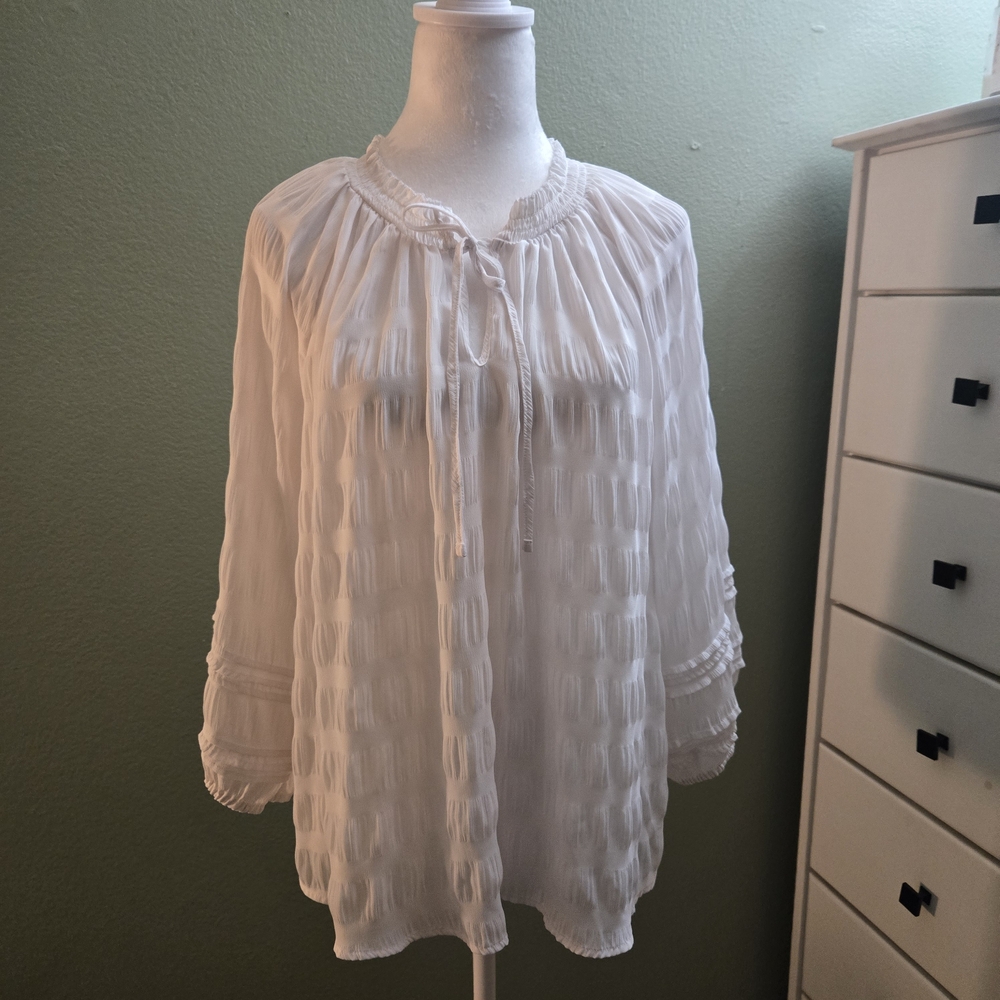 Simply Vera Vera Wang White Tunic Blouse